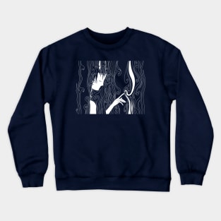 Stylized Woman Profile - white Crewneck Sweatshirt